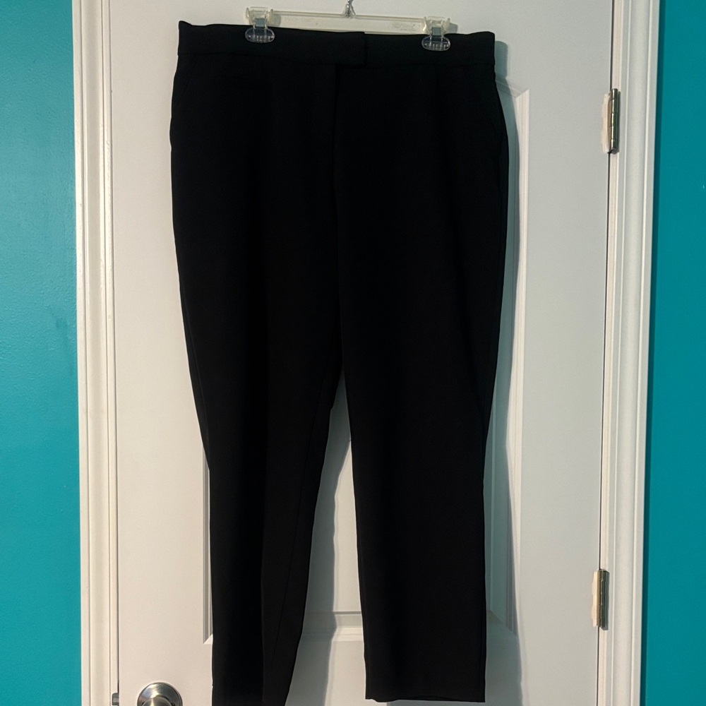 Investments Black Straight Leg Polyester Pants